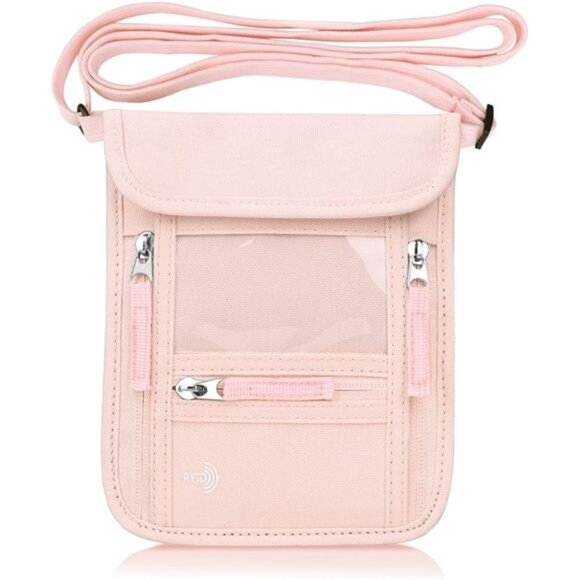 Passport Holder Neck Pouch Travel Wallet for Women and Men, RFID Blocking - Picture 7 of 7